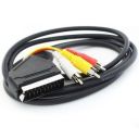Кабель SCART — 3 тюльпани 1 м(зас.тов.)