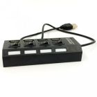Хаб USB 2.0 з живленням/з вимикачами (4 порти)(зас.тов.)