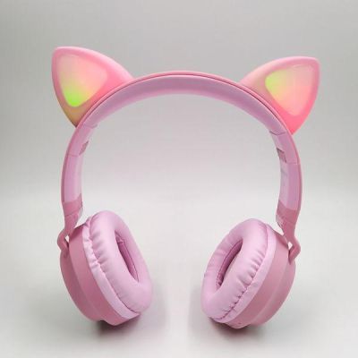 Навушники з вушками HOCO Cat W27 Pink