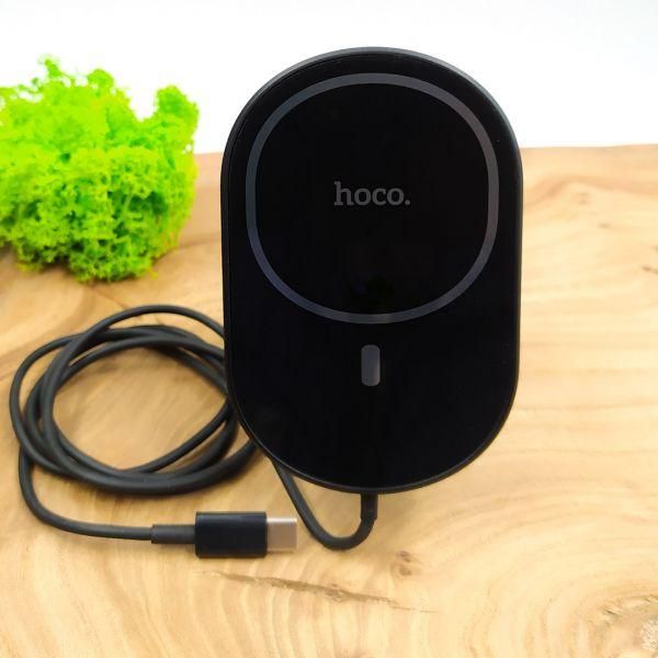Зарядний пристрій тримач у решітку  HOCO CA90 MagSafe/QI 15 W Black