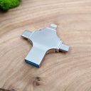 Універсальна флешка 64Gb MicroUSB/Type-C/Lightning/USB