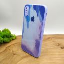 Чохол glass case iPhone XS Purple(зас.тов.)