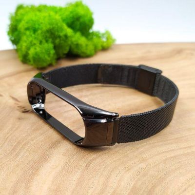 Металевий ремінець для фітнес-браслета Mi Band 3/4 Milanese Loop Black