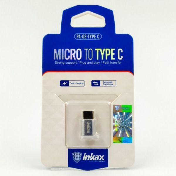 Перехідник Inkax PA-02 з Micro USB у Type-C(зас.тов.)