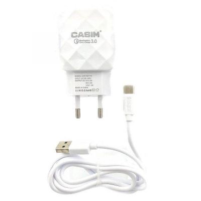 Зарядний комплект CASIM Q701 3.0 A кабель USB - Type-C 1.2 м White