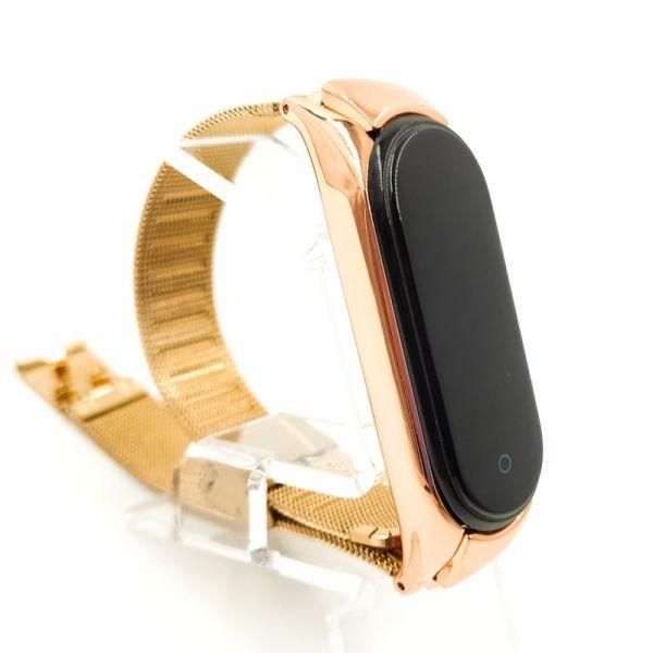 Металевий браслет для Mi Band 5 Rose Gold(зас.тов.)