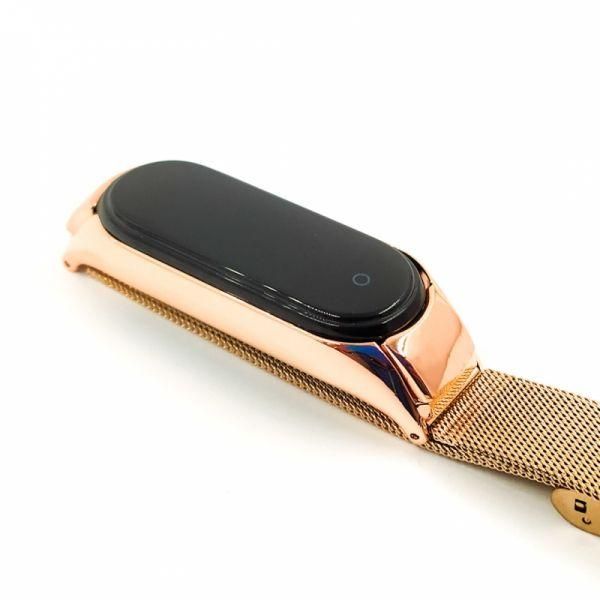 Металевий браслет для Mi Band 5 Rose Gold(зас.тов.)