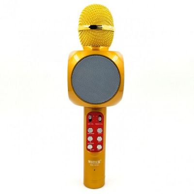 Мікрофон WS-1816 із можливістю зміни голосу та LED-підсвіткою Gold