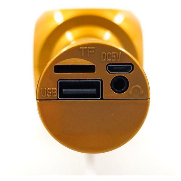 Мікрофон WS-1816 із можливістю зміни голосу та LED-підсвіткою Gold