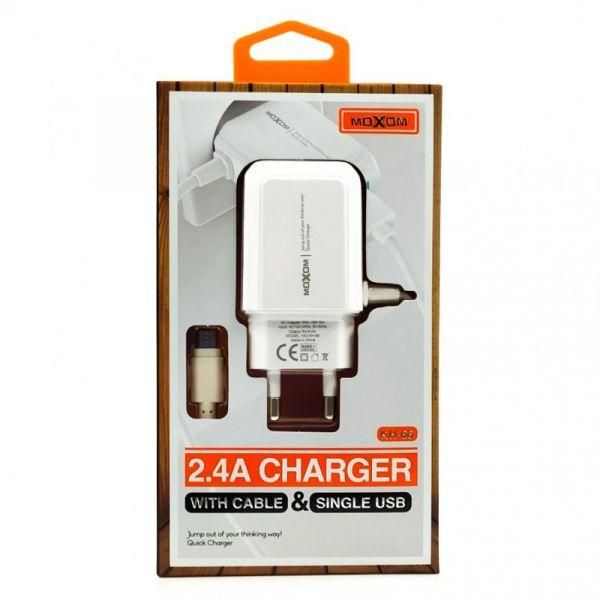 Зарядний пристрій Moxom KH-66 з дротом Micro USB + USB