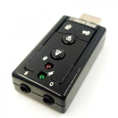 Зовнішня USB звукова карта стерео з пультом керування