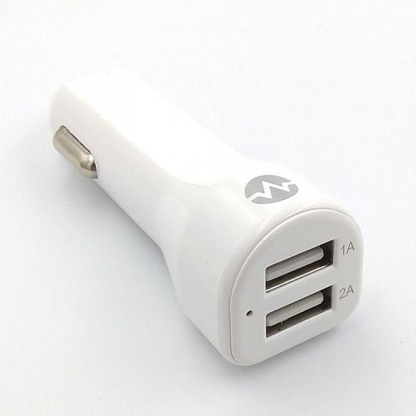 Зарядний пристрій в авто Morbest 2USB/3A White (Білий)