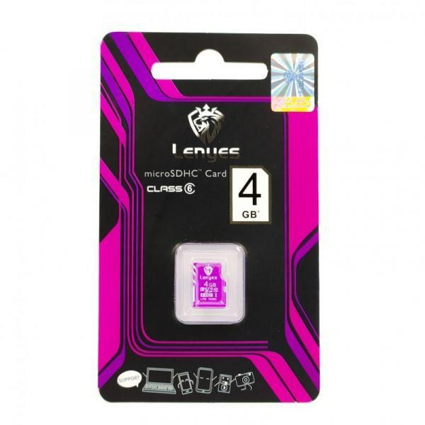 Картка пам'яті microSD Lenyes 4 Gb 6 Class(зас.тов.)