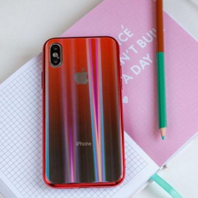 Gradient Glass Case iPhone X wine-colored(зас.тов.)