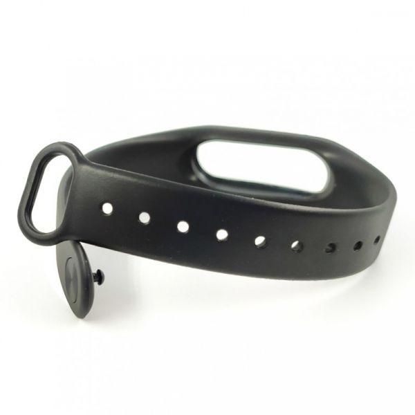 Силіконовий ремінець браслет для Mi Band 2 Black(зас.тов.)