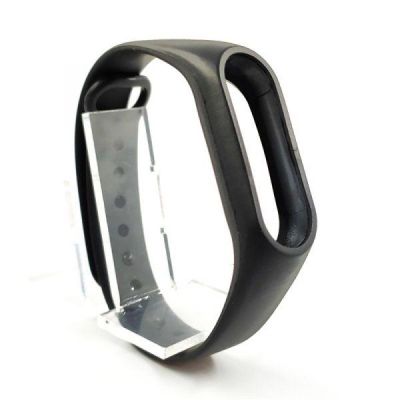 Силіконовий ремінець браслет для Mi Band 2 Black(зас.тов.)