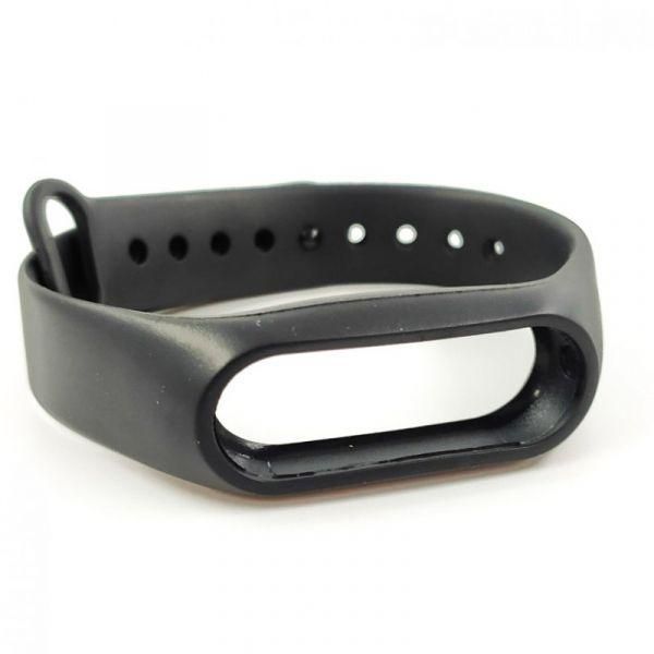Силіконовий ремінець браслет для Mi Band 2 Black(зас.тов.)