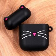 Ударостійкий силіконовий чохол для Apple AirPods Toy Cat Black(зас.тов.)