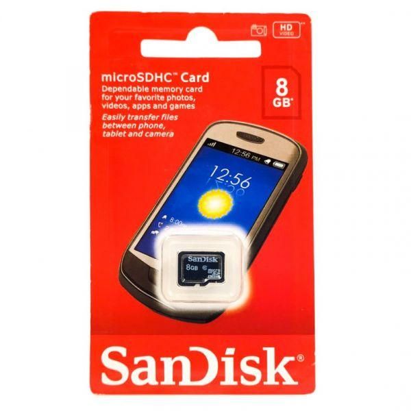 Карта пам'яті microSD SanDisk 8 Gb 10 Class