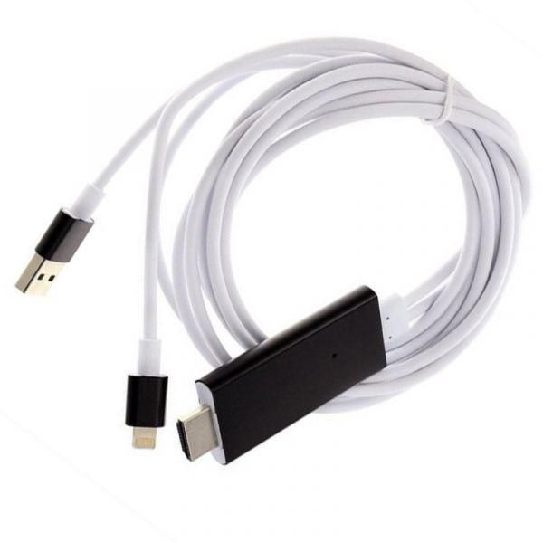 Кабель HDTV A5-01 HDMI - USB + ligtning(зас.тов.)