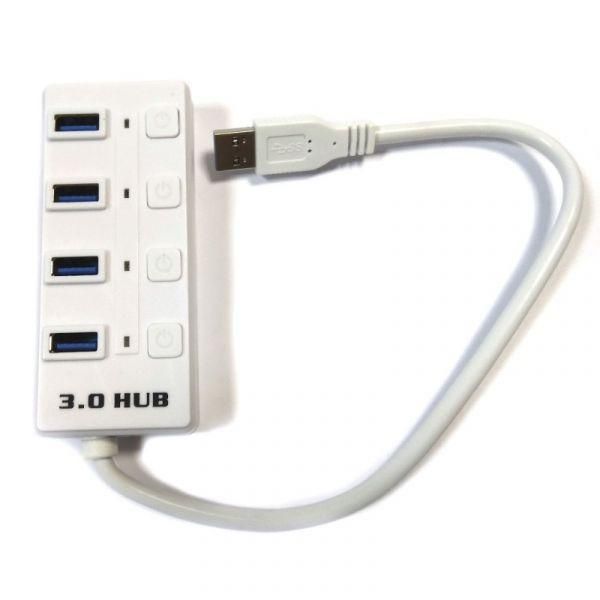 Хаб USB 3.0 Siyoteam 303 (4 порти) 30 см Led White(зас.тов.)