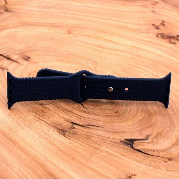 Силіконовий ремінець для Apple Watch Braided Navy Storm 42/44 mm(зас.тов.)