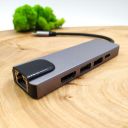 Універсальний Type-C Хаб 5в1 Xiaomi  (RJ45+USB-C+2USB3.0+HDMI)