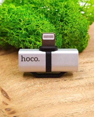 Аудіоперехідник для Apple iPhone Lightning+Lightning Hoco LS20(зас.тов.)