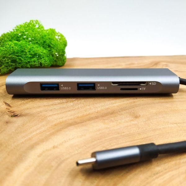 Багатофункціональний Type-C хаб 3.0 Type C — HDMI/2 USB/SD/MicroSD(зас.тов.)
