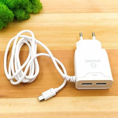 Зарядний пристрій Micro USB + 2 USB Sertek 2,4A(зас.тов.)