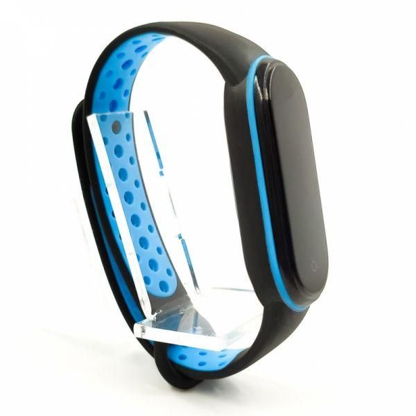 Силіконовий ремінець-браслет TCCG для Mi Band 5 Black-Blue