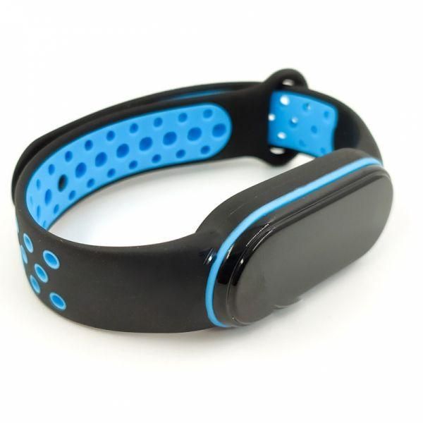 Силіконовий ремінець-браслет TCCG для Mi Band 5 Black-Blue