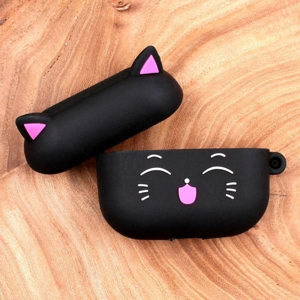 Ударостійкий силіконовий чохол для Apple AirPods Pro Toy Cat Black(зас.тов.)