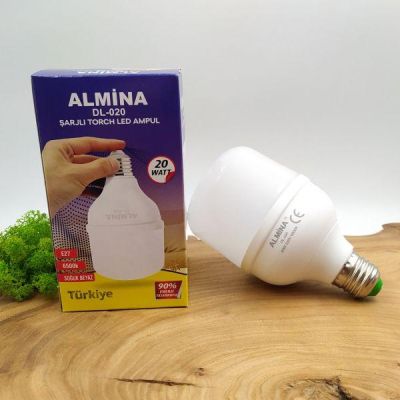 Розумна світлодіодна лампочка на акумуляторі 6500 K ALMINA E27 20W