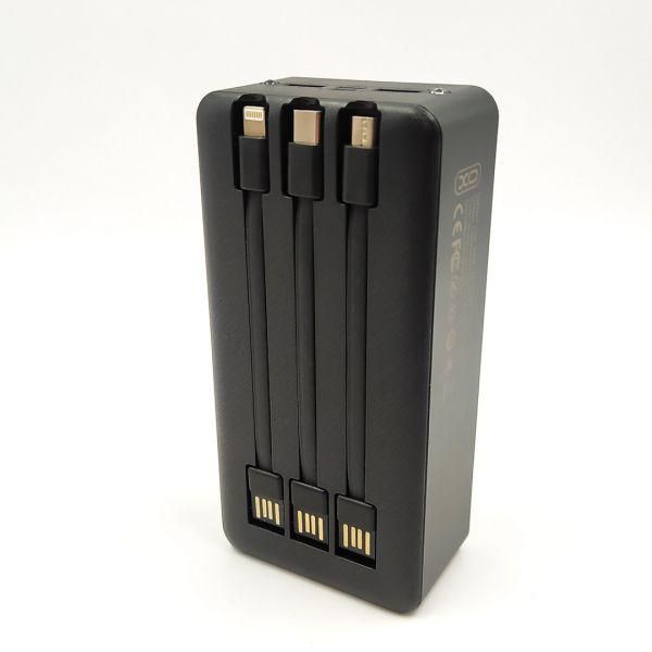 Павербанк 30000 mAh XO-PR164 LED з кабелями зарядки