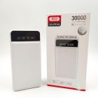 Павербанк 30000mAh XO PR164 LED + комплект кабелів White