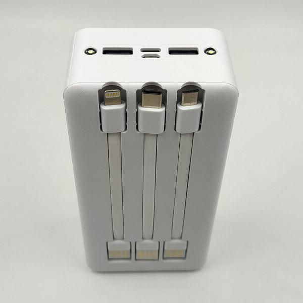 Павербанк 30000mAh XO PR164 LED + комплект кабелів White
