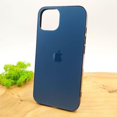 Матовий скляний чохол Glass case для iPhone 14 Pacific Blue