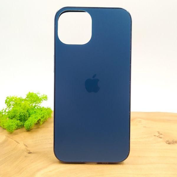 Матовий скляний чохол Glass case для iPhone 14 Pacific Blue