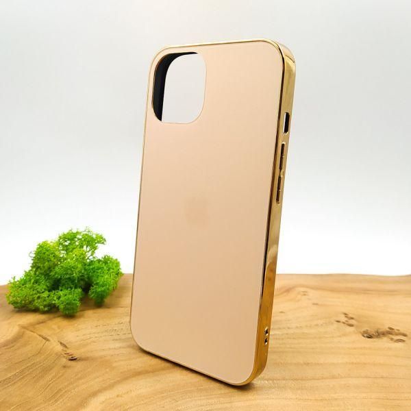 Матовий скляний чохол Glass case для iPhone 14 Gold(зас.тов.)