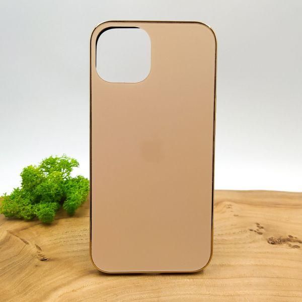 Матовий скляний чохол Glass case для iPhone 14 Gold(зас.тов.)