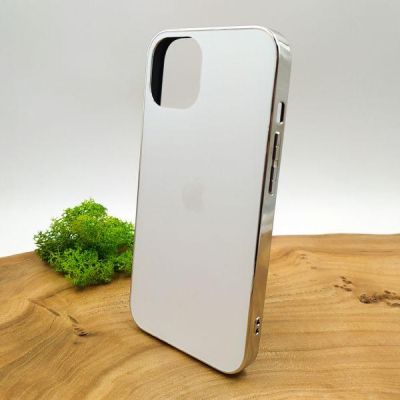 Матовий скляний чохол Glass case для iPhone 14 Silver(зас.тов.)