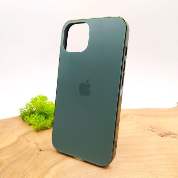 Матовий скляний чохол Glass case для iPhone 14 Midnight Green(зас.тов.)