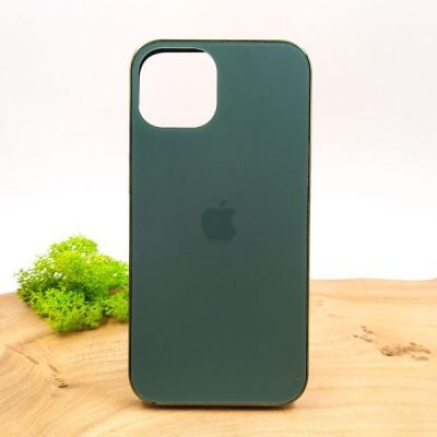 Матовий скляний чохол Glass case для iPhone 14 Midnight Green(зас.тов.)