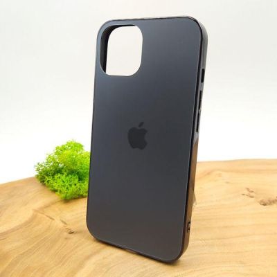 Матовий скляний чохол Glass case для iPhone 14 Space Black(зас.тов.)