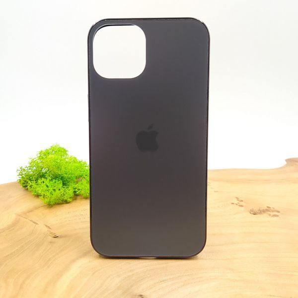 Матовий скляний чохол Glass case для iPhone 14 Space Black(зас.тов.)