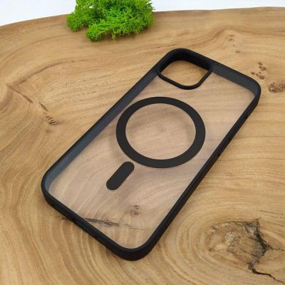Чохол HOCO Smoke case with MagSafe для iPhone 14 Black(зас.тов.)