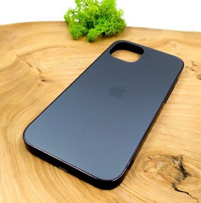 Матовий скляний чохол Glass case для iPhone 14 Plus Space Black