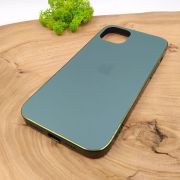 Матовий скляний чохол Glass case для iPhone 14 Plus Midnight Green