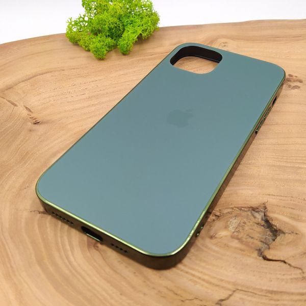 Матовий скляний чохол Glass case для iPhone 14 Plus Midnight Green